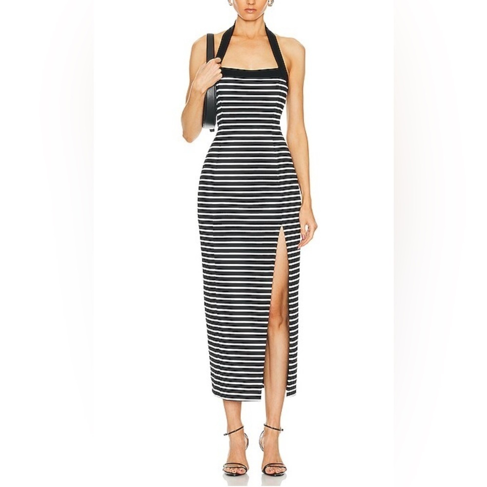 NEW NICHOLAS Jane Contrast Square Neck Midi Dress Medium